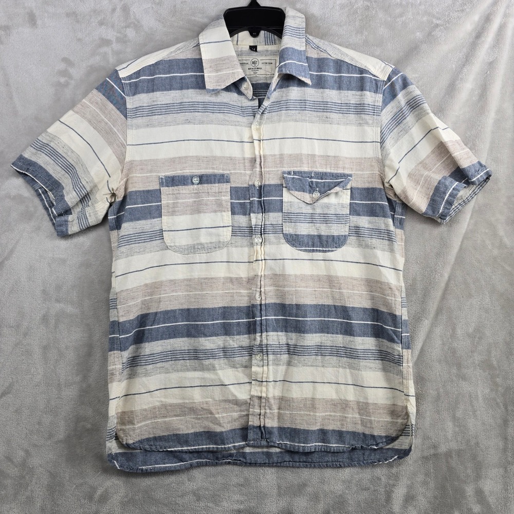 Rogue Territory  Mens Medium Short Sleeve Striped‎ Button Up Shirt